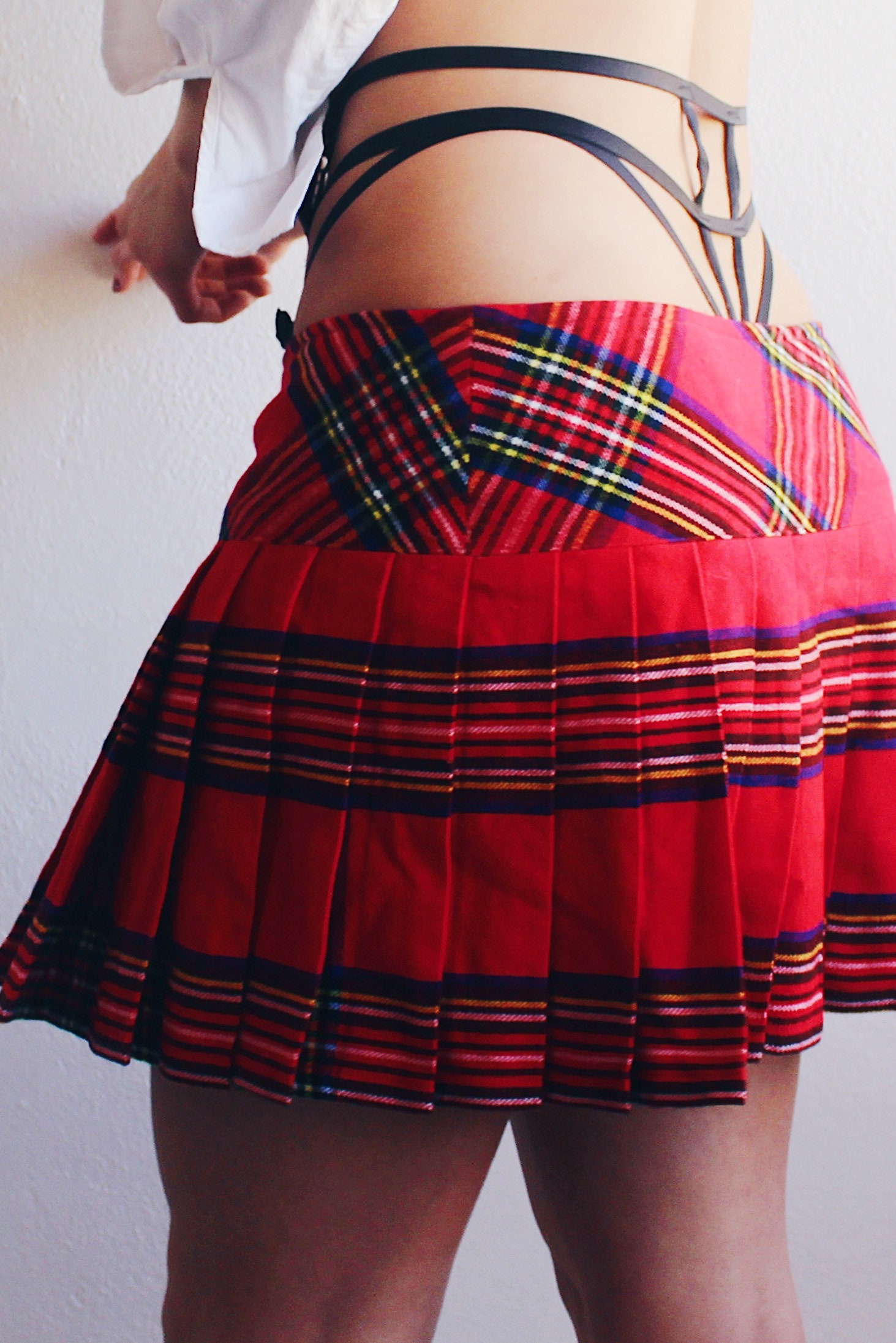 Diablo Goth Tartan Mini Skirt