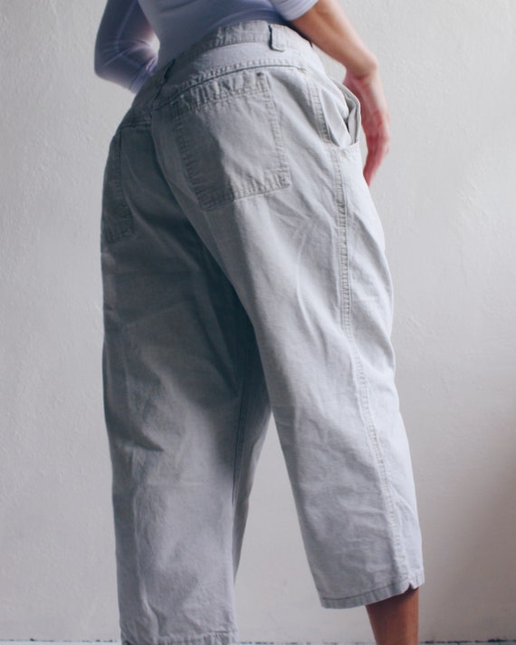 Khaki Cargo Capris / Vintage 90s Beige pants - image 8