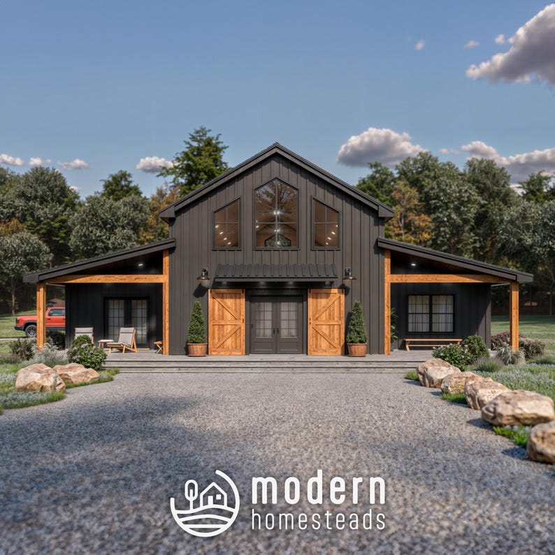 3 Bedroom Barndominium Modern Farmhouse Set of Plans | Digital Download ...