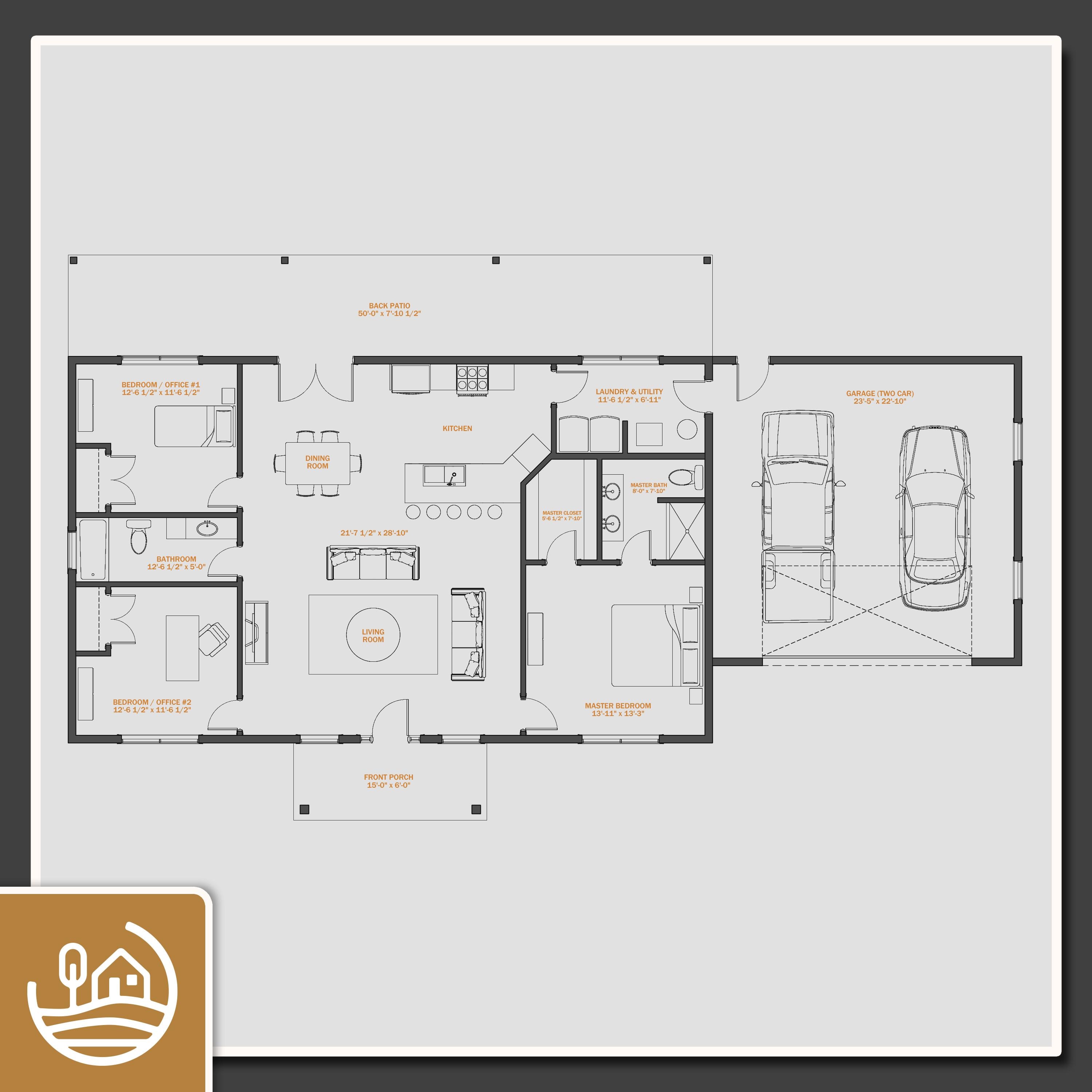1500 SF Barndominium Full House Plans | 3 Bedroom 2 Bath Modern ...
