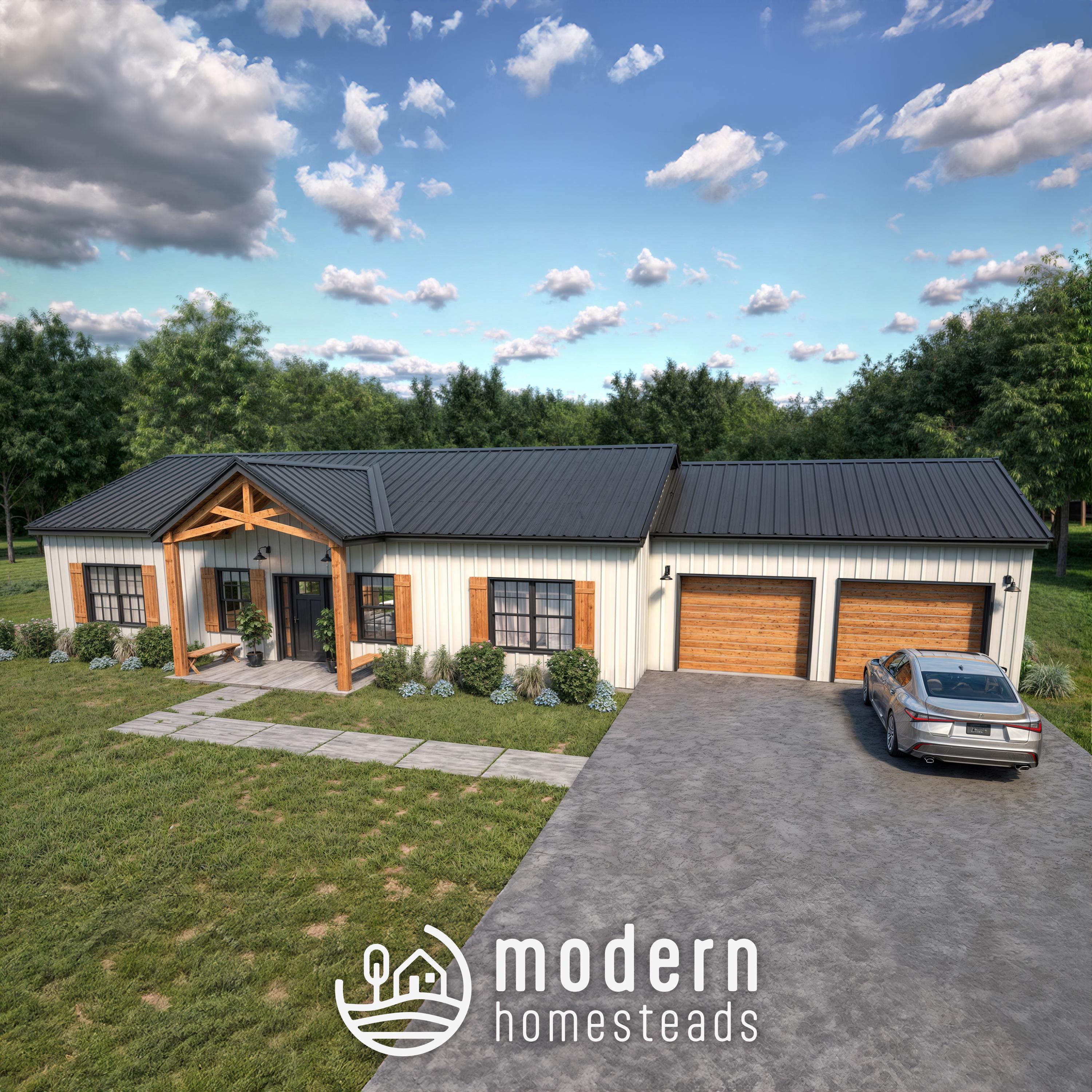 3 Bedroom Barndominium Modern Farmhouse Set of Plans Digital Download ...