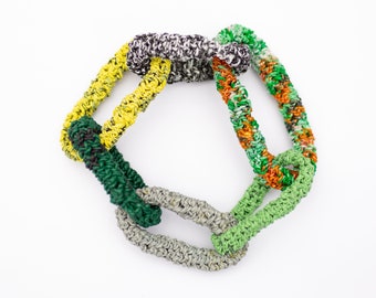 Multicoloured 6 Links Bracelet from Plastic Bags