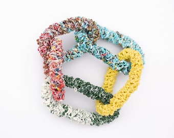 Multicoloured 5 Links Bracelet from Plastic Bags