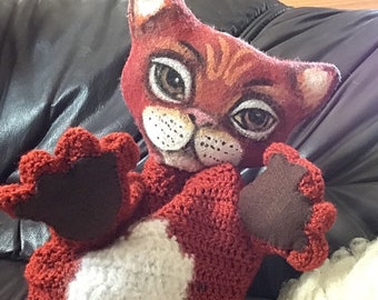 Gato títere de mano