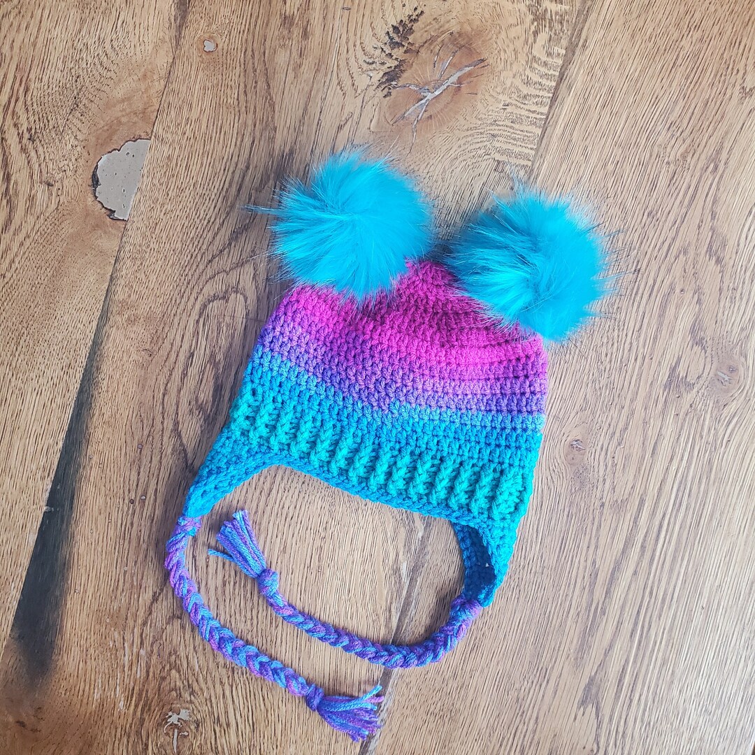 Multi Colored Crochet Hat Little Girl Hat Toddler Hat Girl Etsy