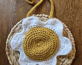 Toddler girl purse,daisy purse,crochet purse,handmade girl purse,flower purse,boho purse,boho flower purse