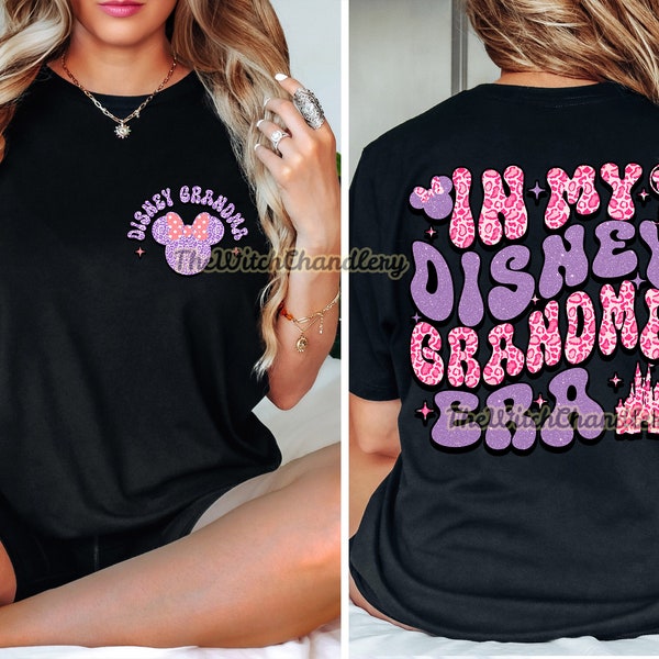 In meinem Disney Grandma Era Shirt, 2024 Disney Familienurlaub T-Shirt, Magic Kingdom, Leopard Minnie Oma Shirt, Muttertag 2-seitiges Sweatshirt