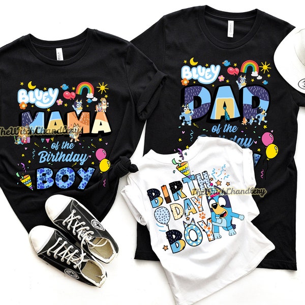 Birthday Boy Shirt, Mama of the Birthday Girl Sweater, Mom of the Birthday Boy Tee, Family Birthday Party Outfit, Blue Dog Birthday T-shirt