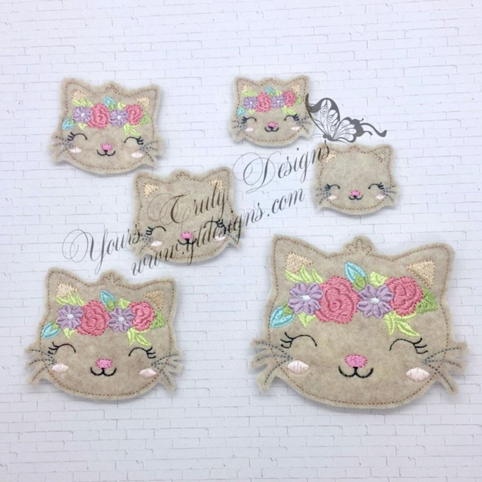 Joy chat kitty tête machine Digital machine Broderie fichier Etsy France