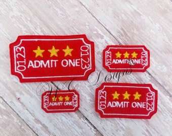 Ticket Feltie Circus ticket Feltie Circus Feltie Embroidery File