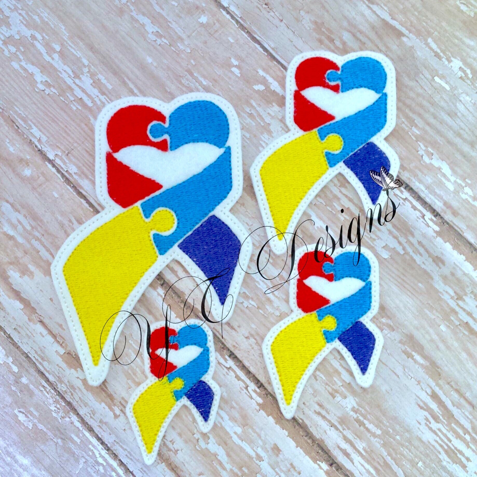 Autism Awareness Feltie Ribbon Feltie EMBROIDERY FILE
