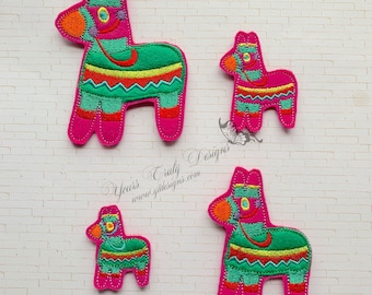 Archivo de bordado de fieltro con forma de burro para piñata de fiesta