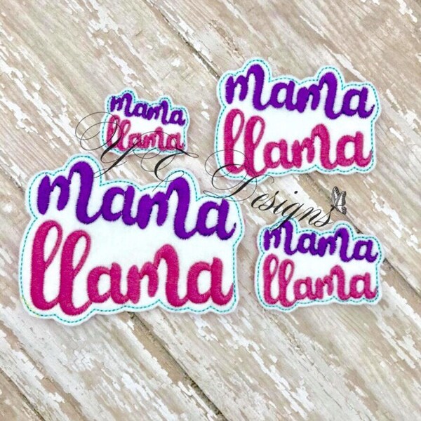 Mama Llama Feltie wordie Feltie Embroidery File