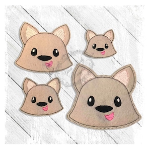 Arctic Friend Fox Head Feltie machine Embroidery File