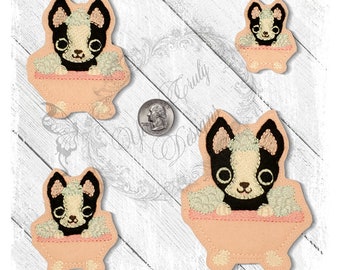 Boston Puppy Feltie EMBROIDERY DIGITAL FILE