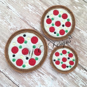 Pizza Feltie Round Pizza Feltie Digial Embroidery File