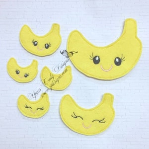 Happy Banana Feltie Fruit Feltie Digital Embroidery File