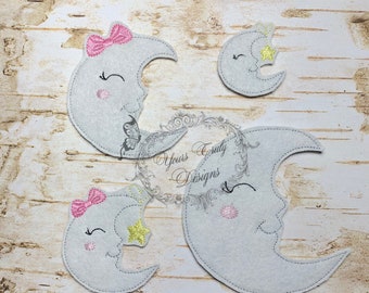 Lullaby Moon and Star 2 Feltie Embroidery File