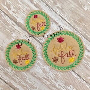Hello Fall Feltie Fall Digital Embroidery File