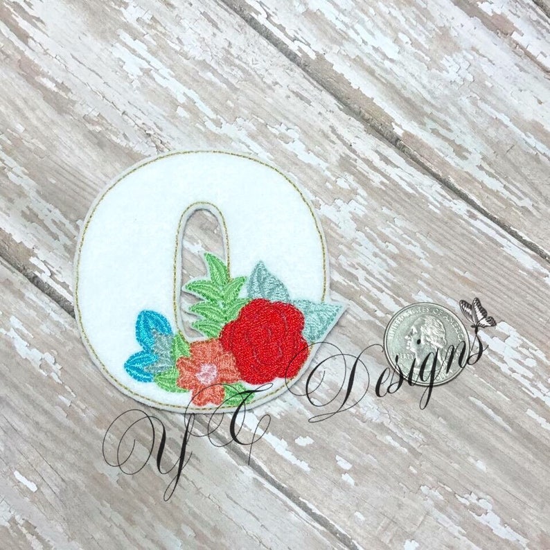 Floral Number Feltie Number Zero Feltie Embroidery File image 2