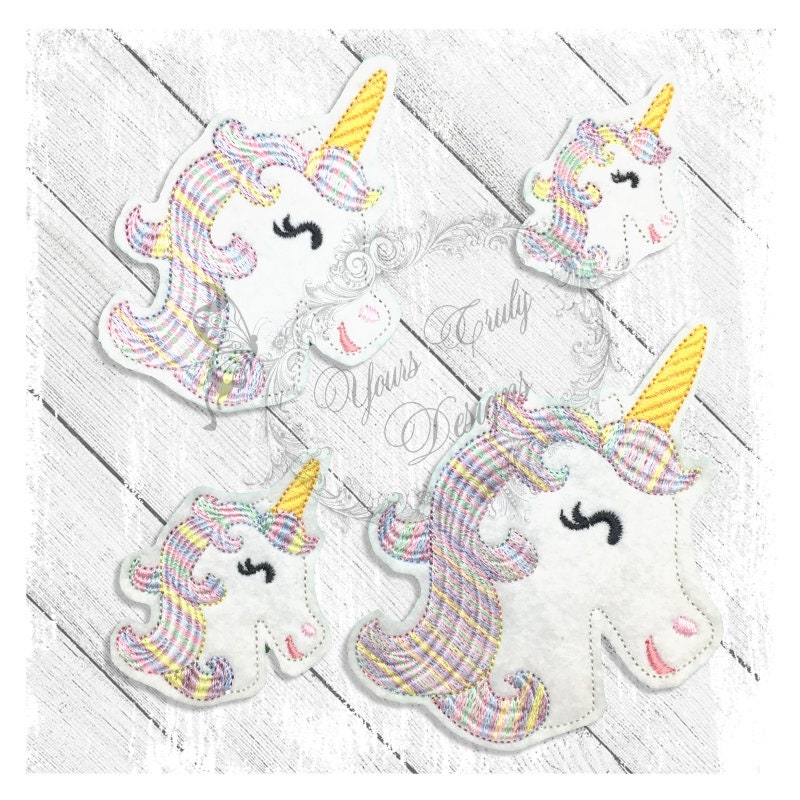Unicorn Head Fancy Multi Feltie machine Embroidery File