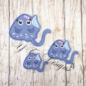 Stingray Feltie Sweet Sea Creature Feltie Embroidery File