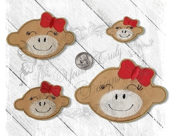Sock Monkey feltie machine Embroidery File