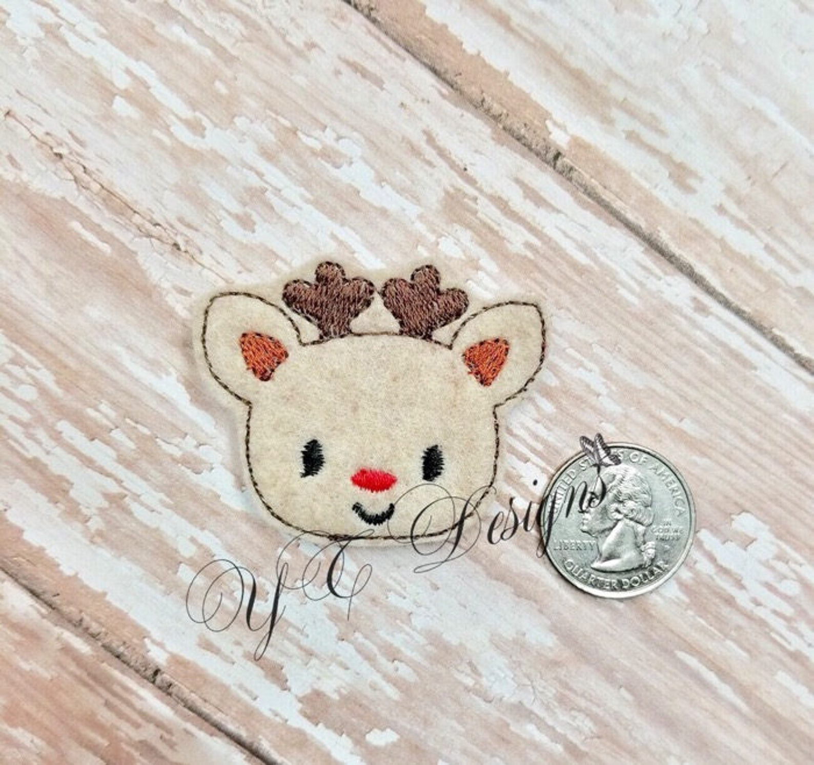 Christmas Reindeer Feltie Reindeer Head Feltie Embroidery File Etsy