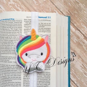 Unicorn Planner Livy Unicorn Book Band & Book Clip EMBROIDERY FILE