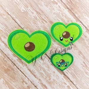 Avocado Feltie Avocado Heart Feltie Digial Embroidery File