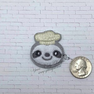 Planificador de repostería de perezoso Cocinar cabeza de perezoso Feltie ARCHIVO DE BORDADO imagen 2