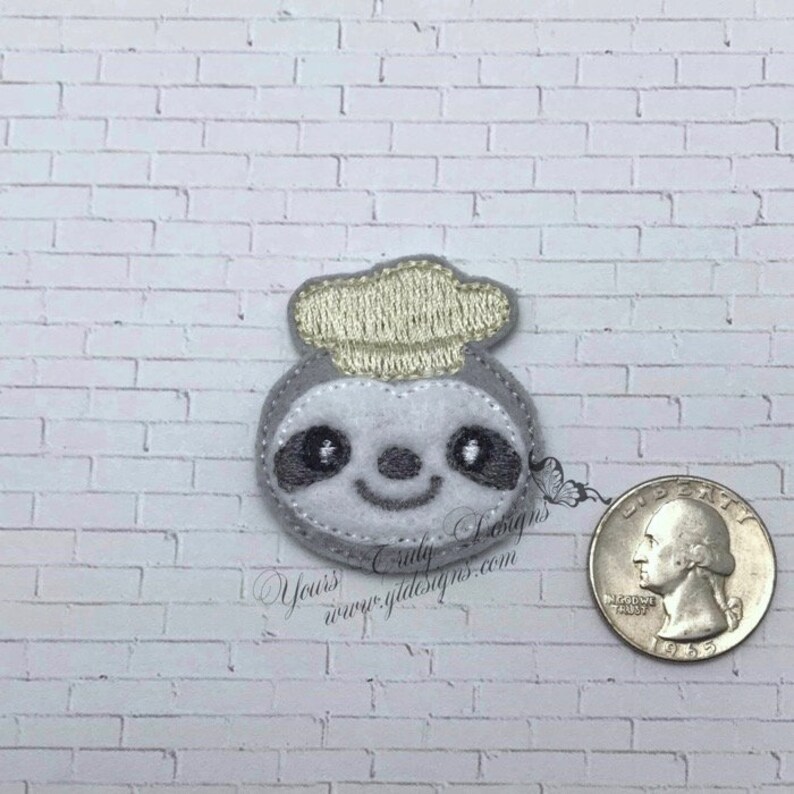 Planificador de repostería de perezoso Cocinar cabeza de perezoso Feltie ARCHIVO DE BORDADO imagen 2