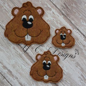 Ground Hog Feltie Groundhog head Feltie Embroidery File