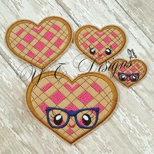 Pie Feltie Pie Heart Feltie Digial Embroidery File