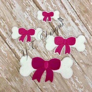 Bone Feltie Dog Bone Feltie Bone with Bow Feltie EMBROIDERY DIGITAL FILE