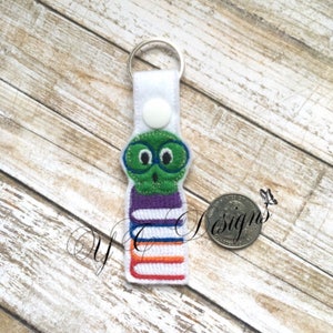 Nerdy Bookworm Key Fob EMBROIDERY FILE