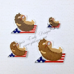 Patriotic Porcupine Chillin Feltie Digital Embroidery File