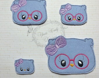 Owl Planning Head Feltie EMBROIDERY FILE