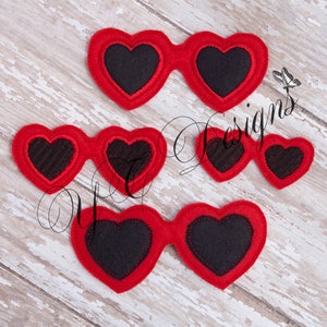 Heart Sunglasses Feltie Sunglasses Feltie Digital Embroidery File