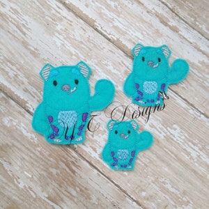 Monstre Feltie Monstre bleu fichier de broderie Feltie