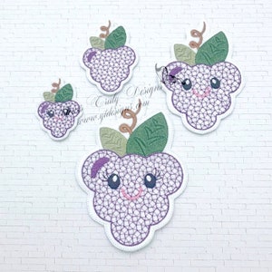 Sketch Grapes Feltie Fruit Feltie Digital Embroidery File