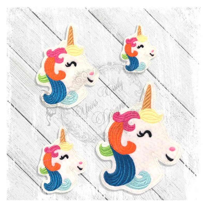 Unicorn Head Fancy Multi Feltie machine Embroidery File