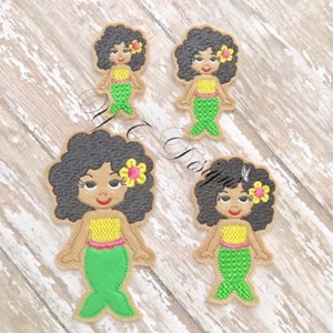 Mermaid Girl Feltie Natasha Mermaid Feltie Embroidery File