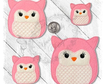 Owl Squishy Feltie Embroidery File