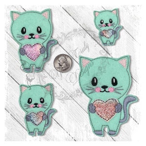 Kitty Heart Embroidery Feltie File