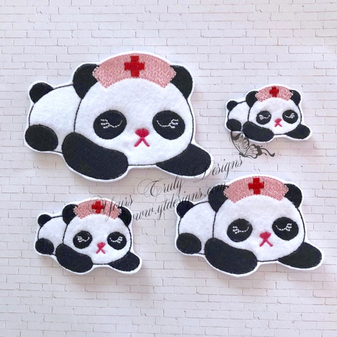 Nurse Panda Over It Feltie Medical Feltie Embroidery File - Etsy