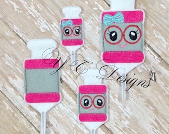 Kawaii Syringe Feltie Kawaii Shot Feltie Embroidery File