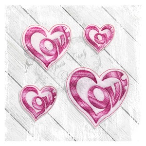 Heart Love Motief Feltie Digital Machine Embroidery File