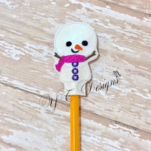 Snowman Pencil Topper Embroidery File