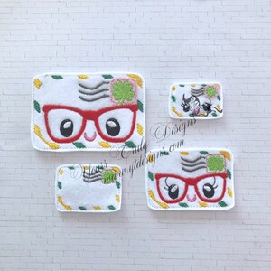 Arquivo de bordado Kawaii Shamrock Letter Feltie